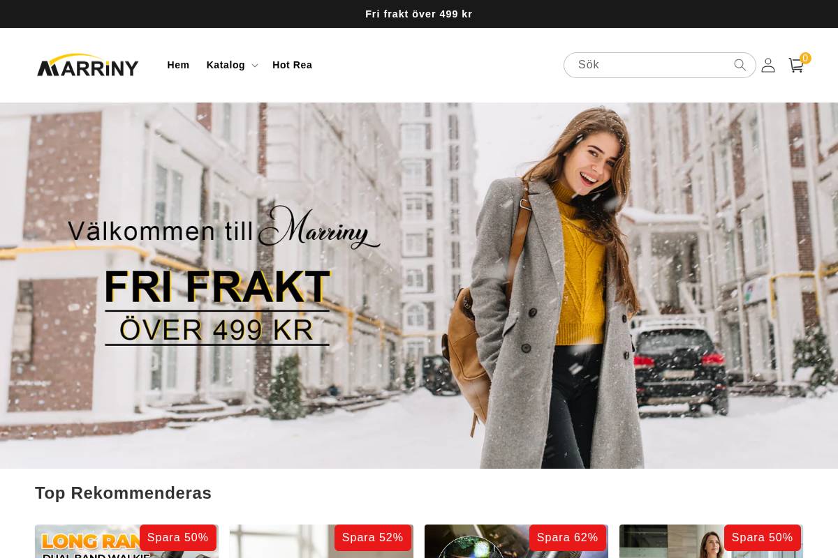 Marriny homepage screenshot