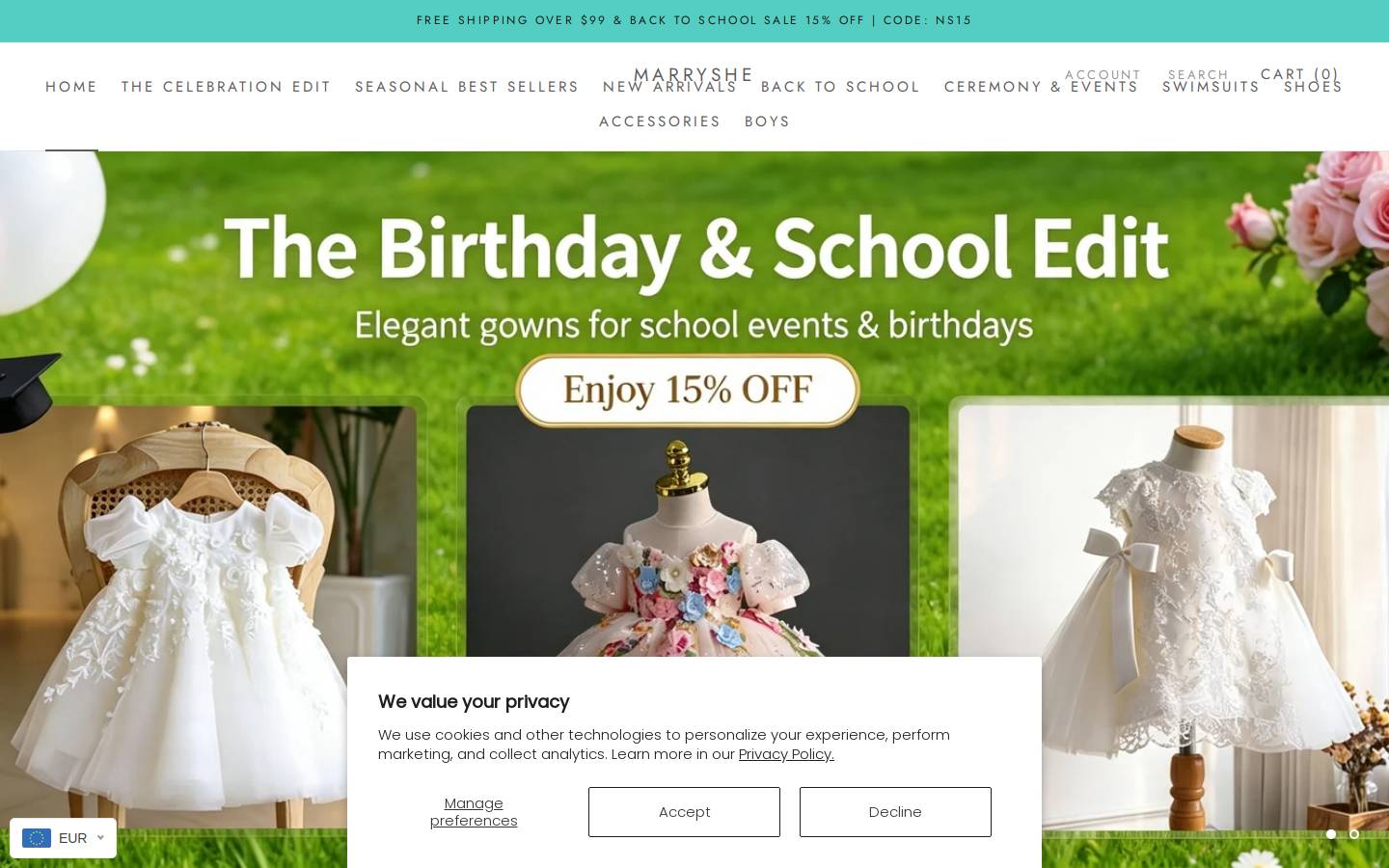 Marryshe homepage screenshot
