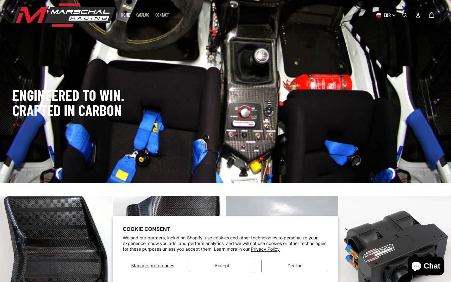 marschalracing.com homepage screenshot