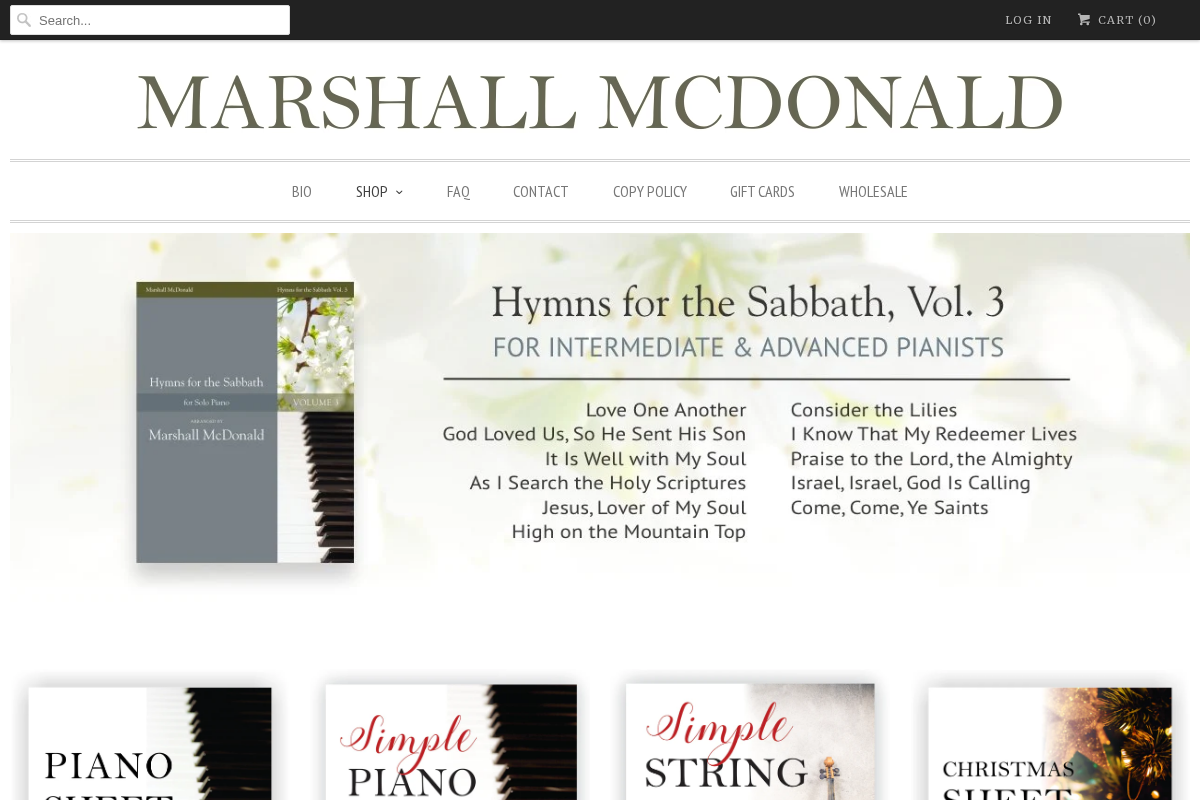 Marshall McDonald Music homepage screenshot