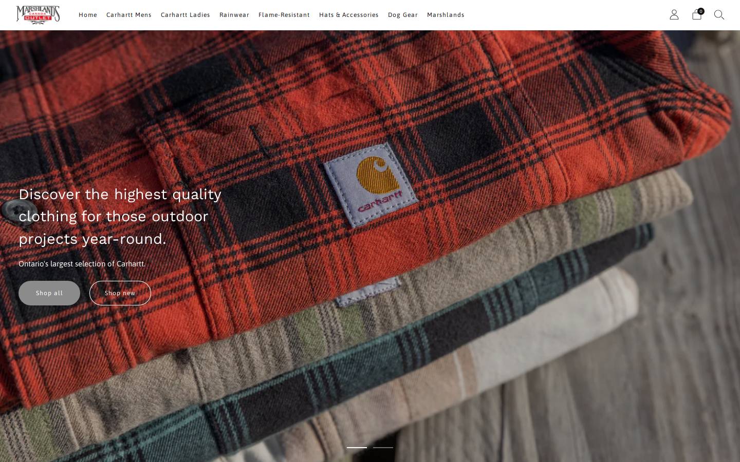 marshlandsoutlet.ca homepage screenshot