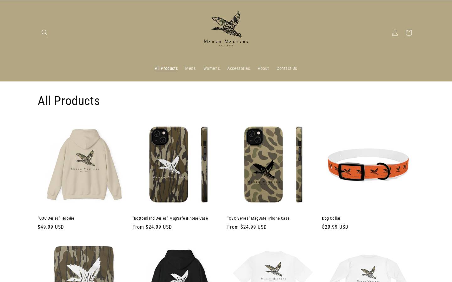 marshmastersoutfitters.com homepage screenshot