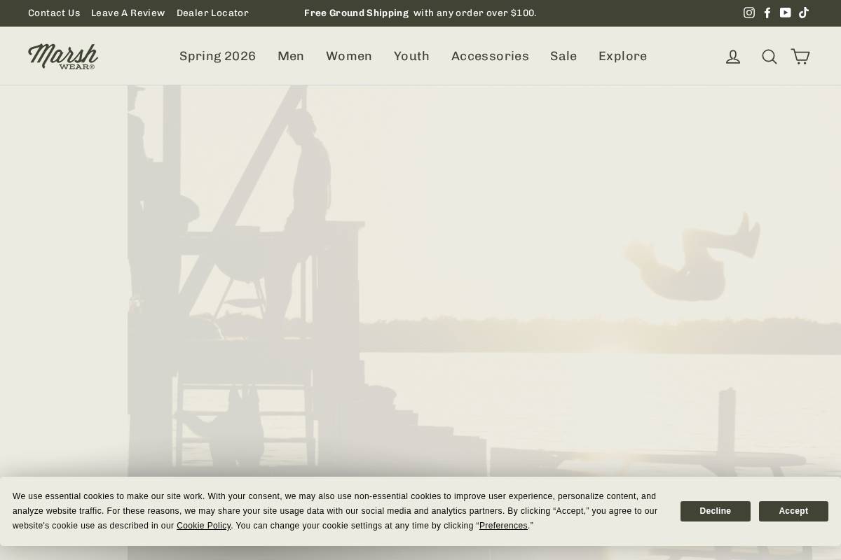 marshwearclothing.com homepage screenshot