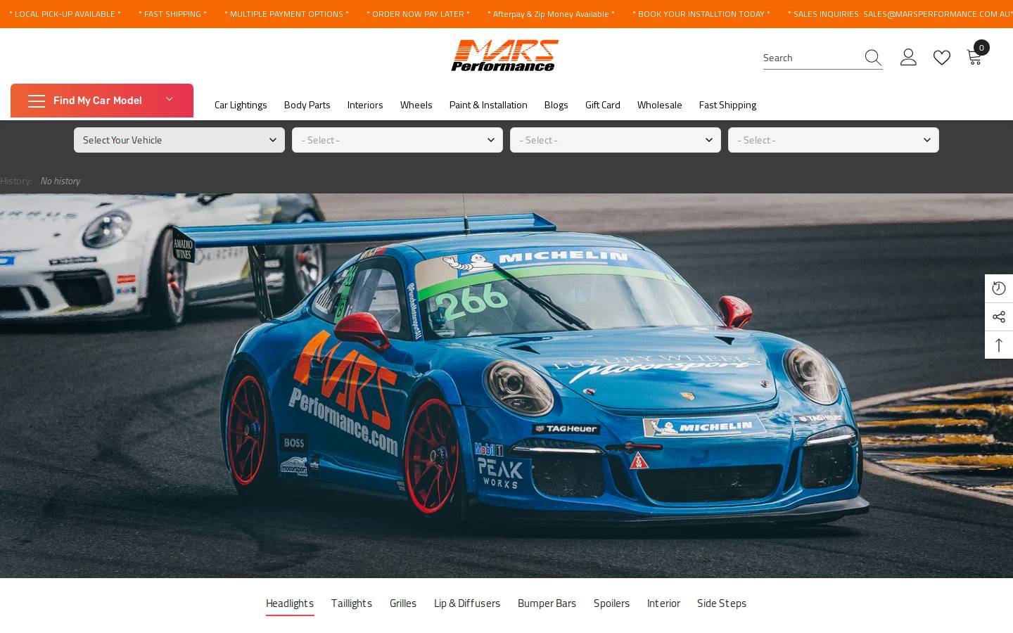 marsperformance.com.au homepage screenshot