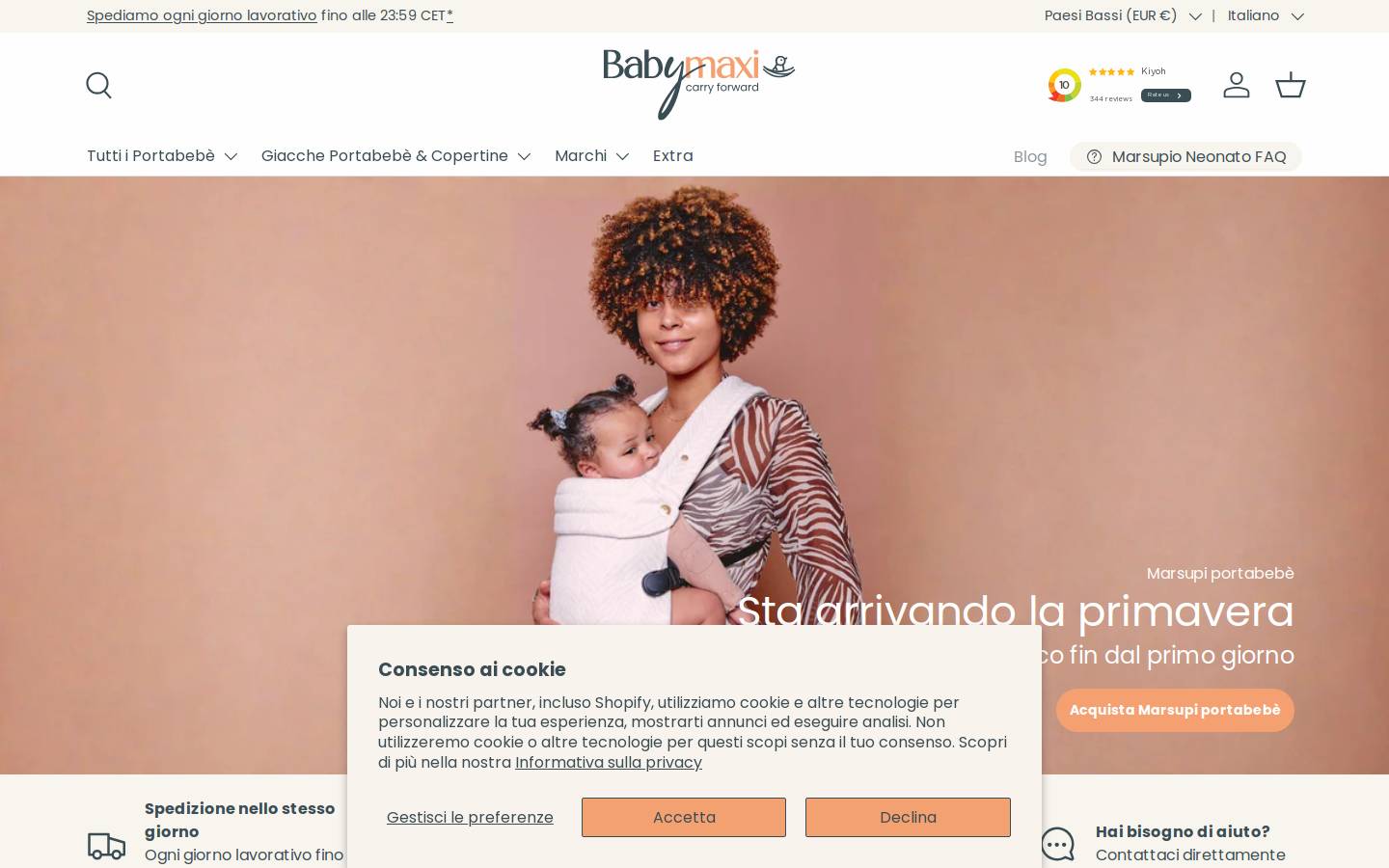 marsupio-neonato.it homepage screenshot