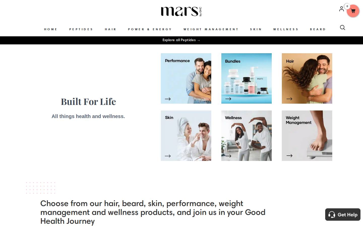 marswellnesslabs.com homepage screenshot