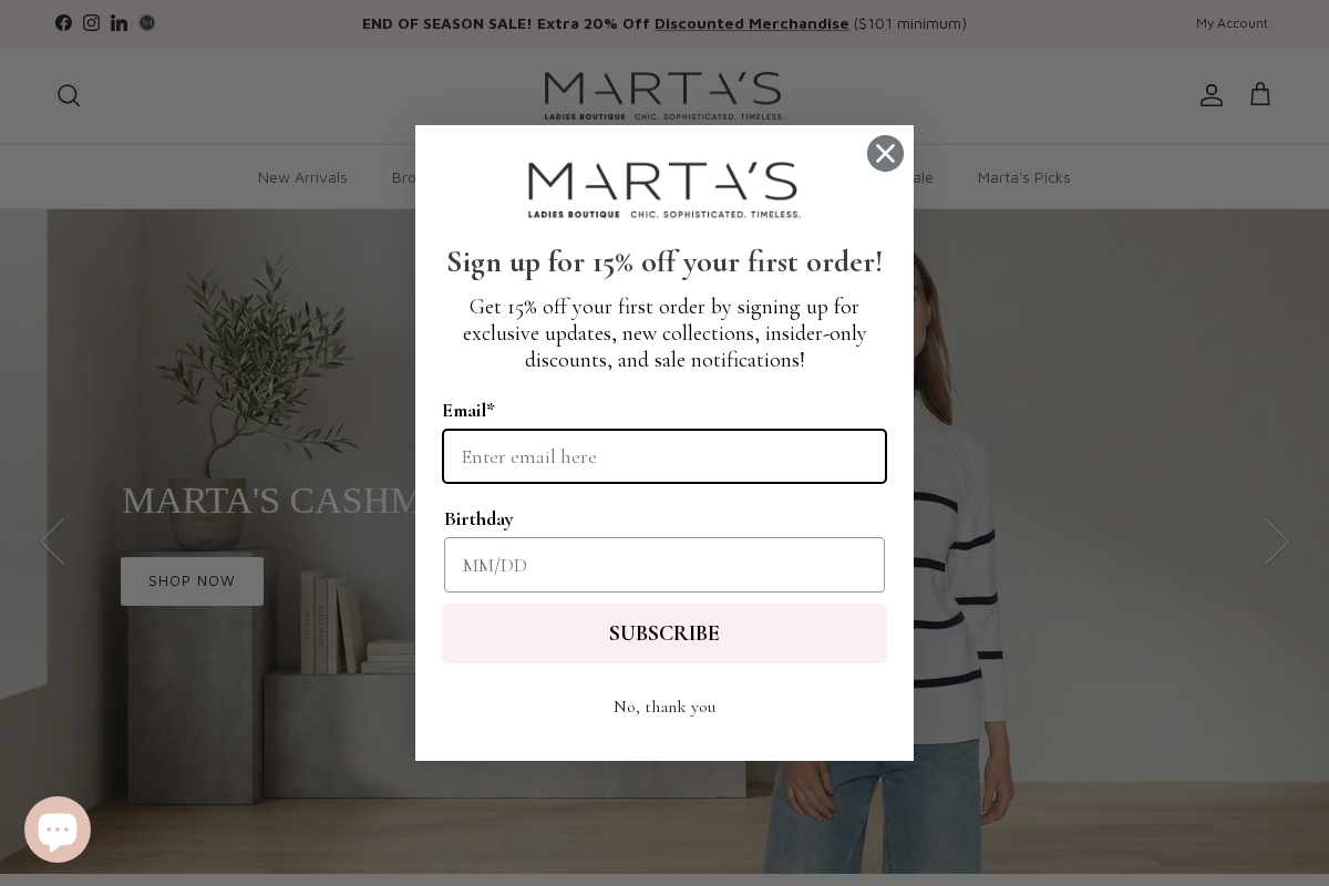 Marta's of Raleigh homepage screenshot