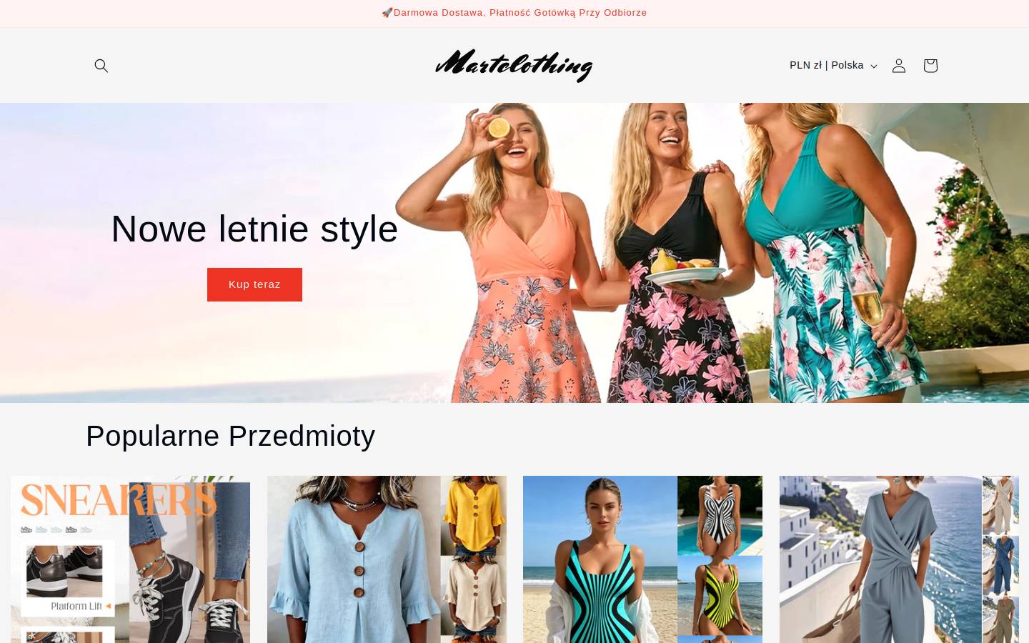 martclothing.com homepage screenshot