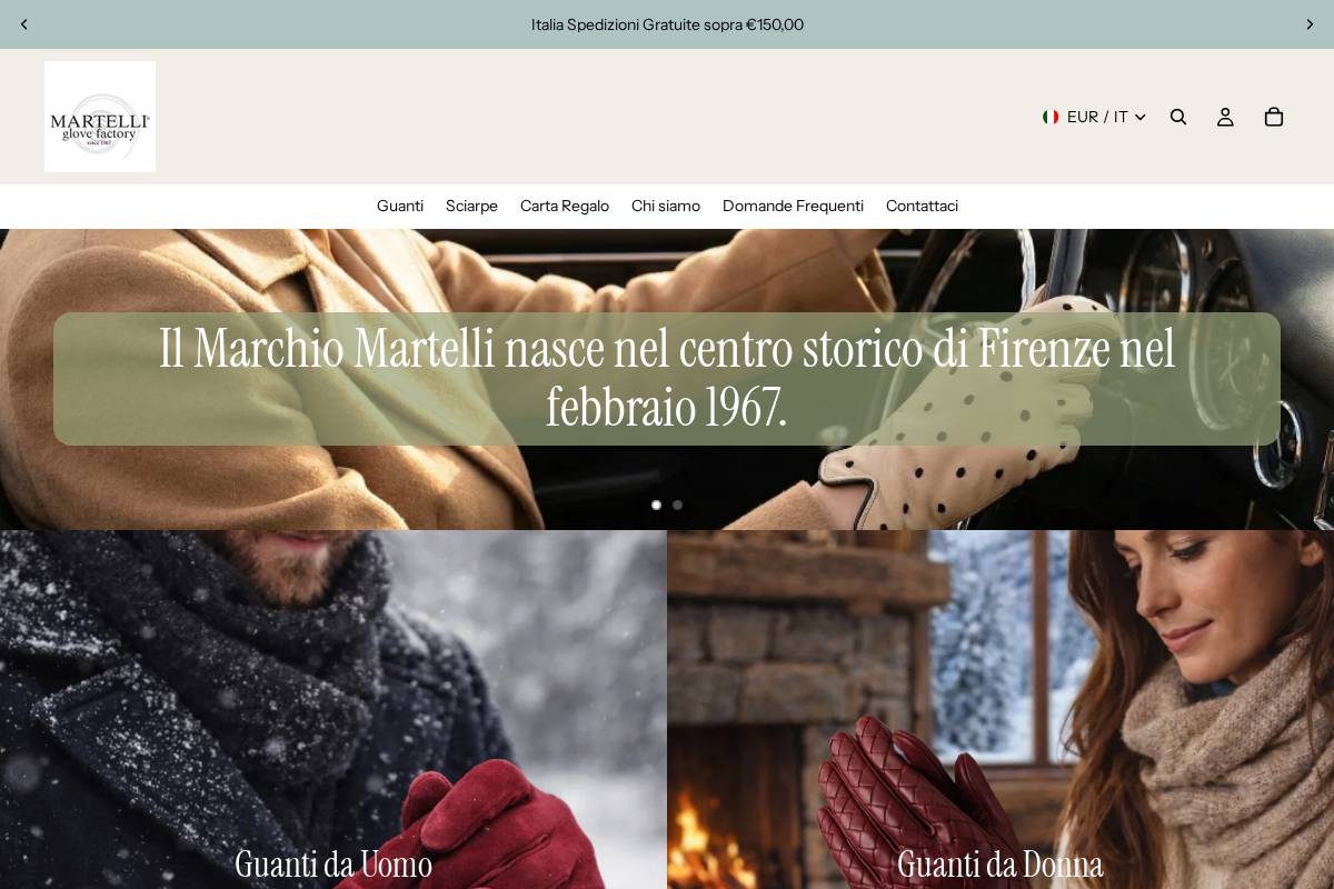 Martelligloves homepage screenshot