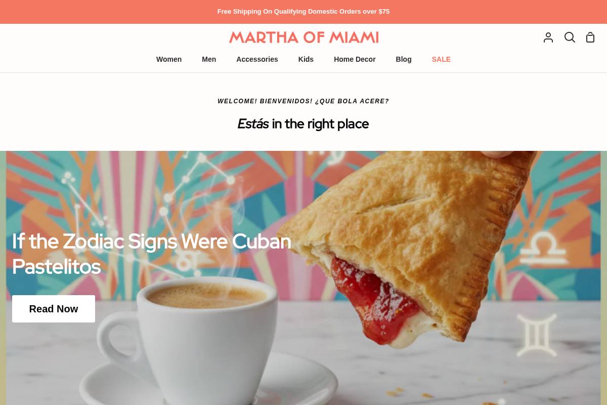 marthaofmiami.com homepage screenshot