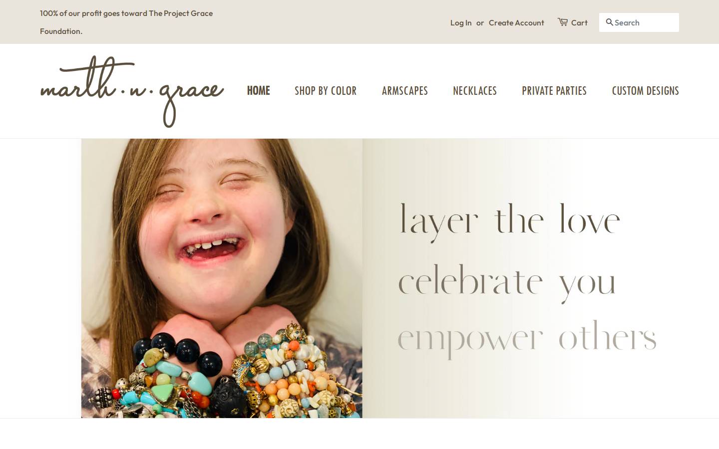 marthngrace.com homepage screenshot