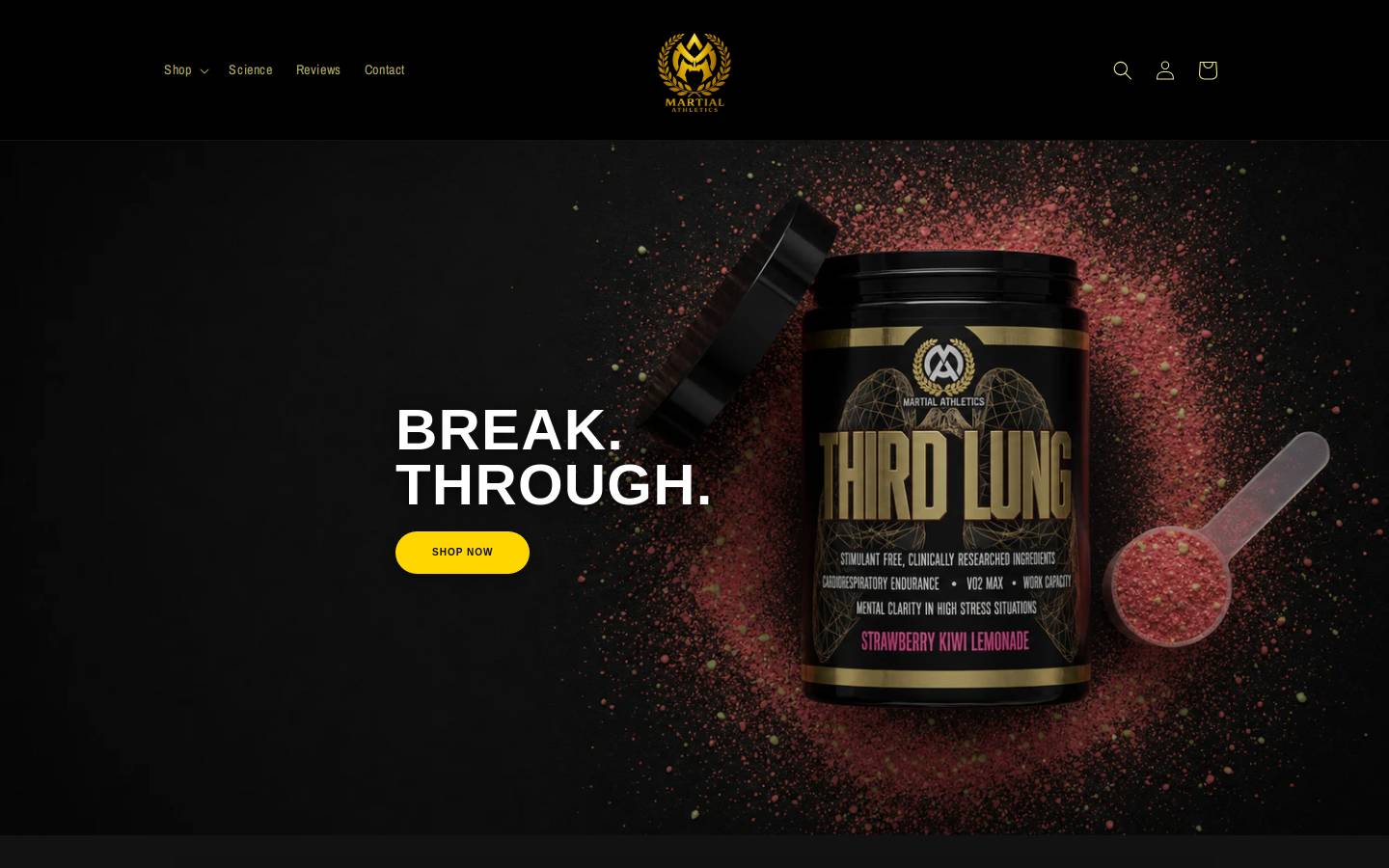 martial-athletics.com homepage screenshot