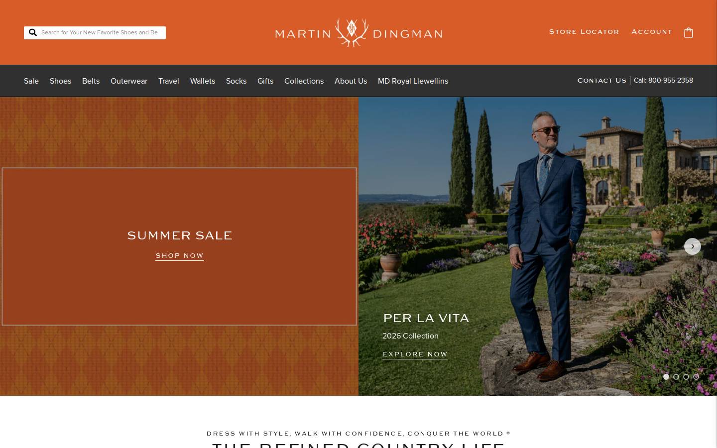 Martin Dingman Countrywear homepage screenshot