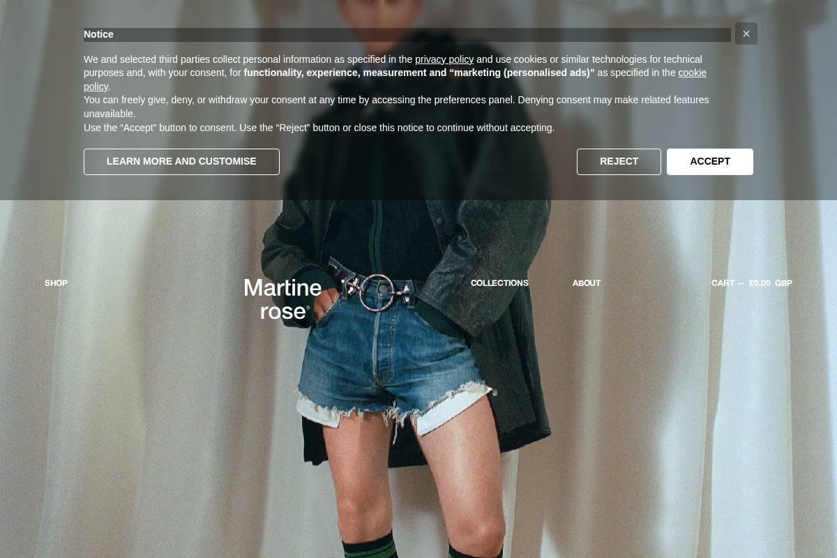martine-rose.com homepage screenshot