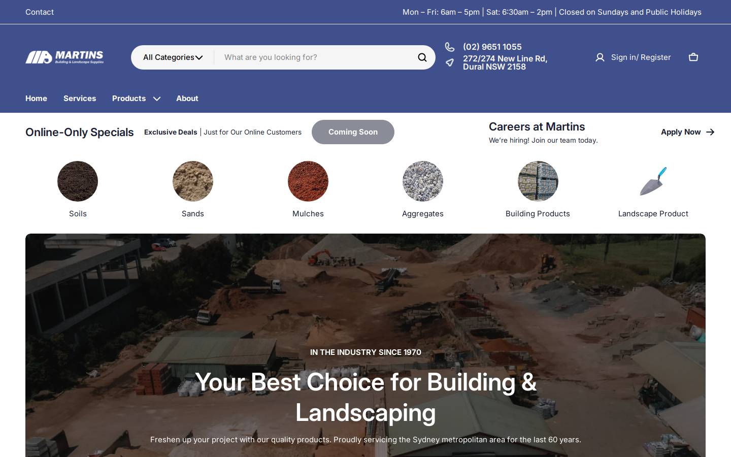 martinsbls.com.au homepage screenshot