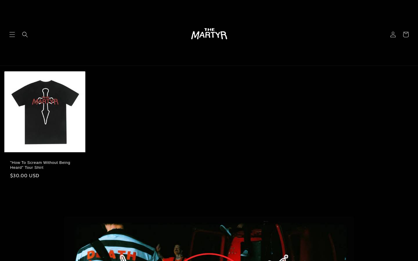 martyrmerch.store homepage screenshot