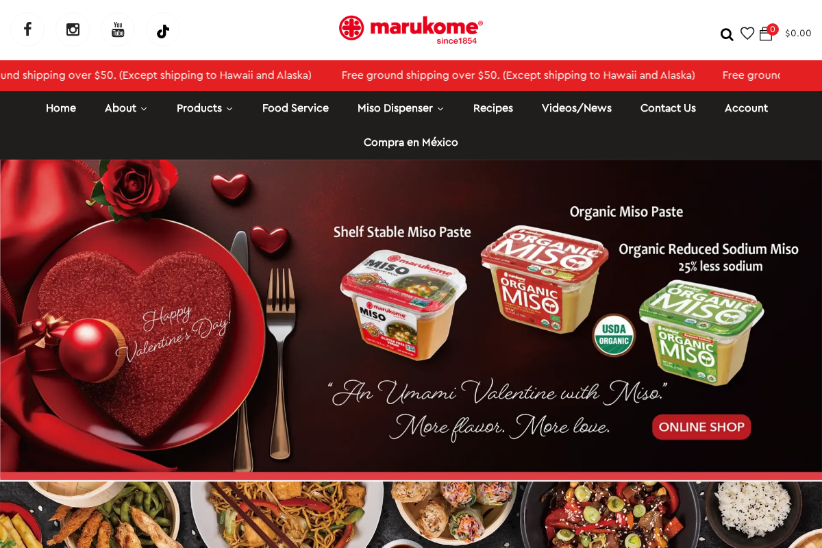 marukomeusa.com homepage screenshot