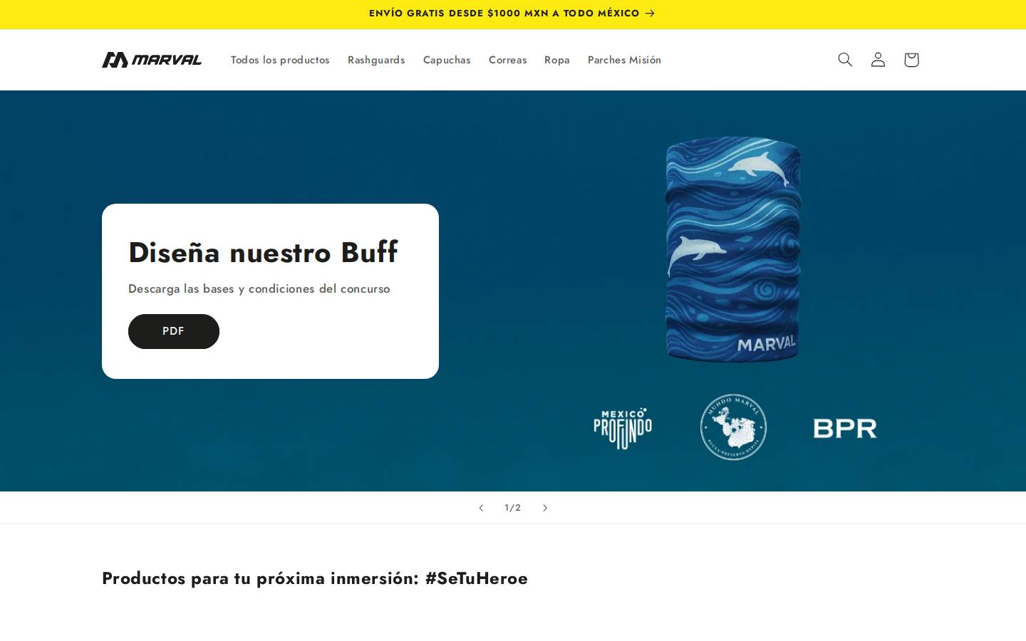 marvaldive.com homepage screenshot