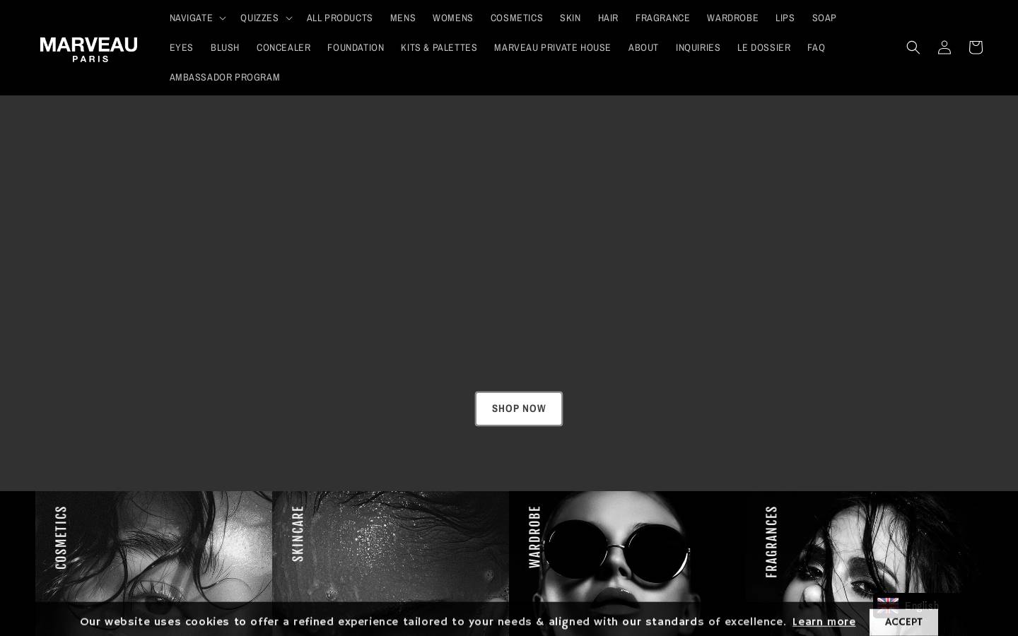 marveau.com homepage screenshot
