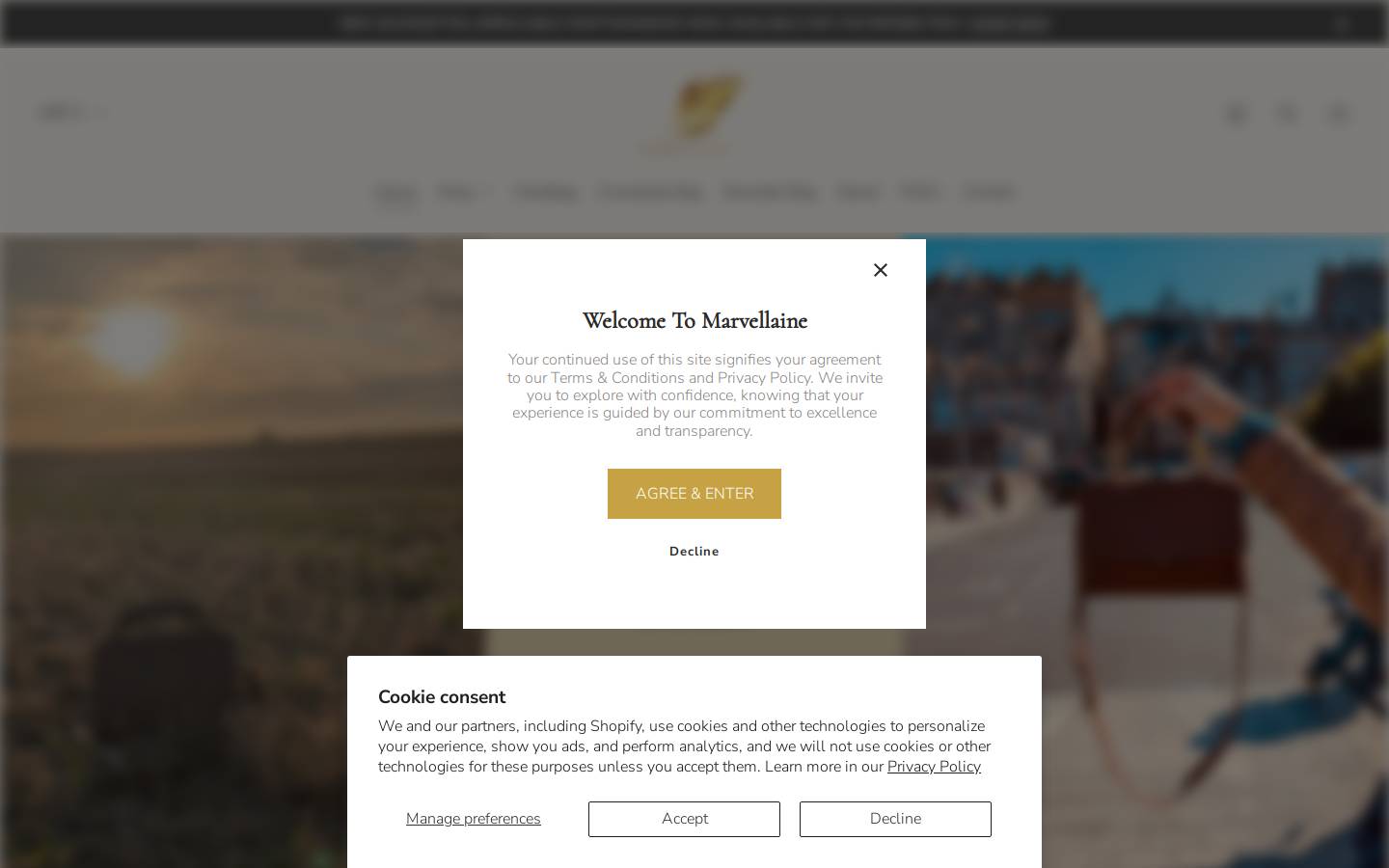 marvellaine.com homepage screenshot