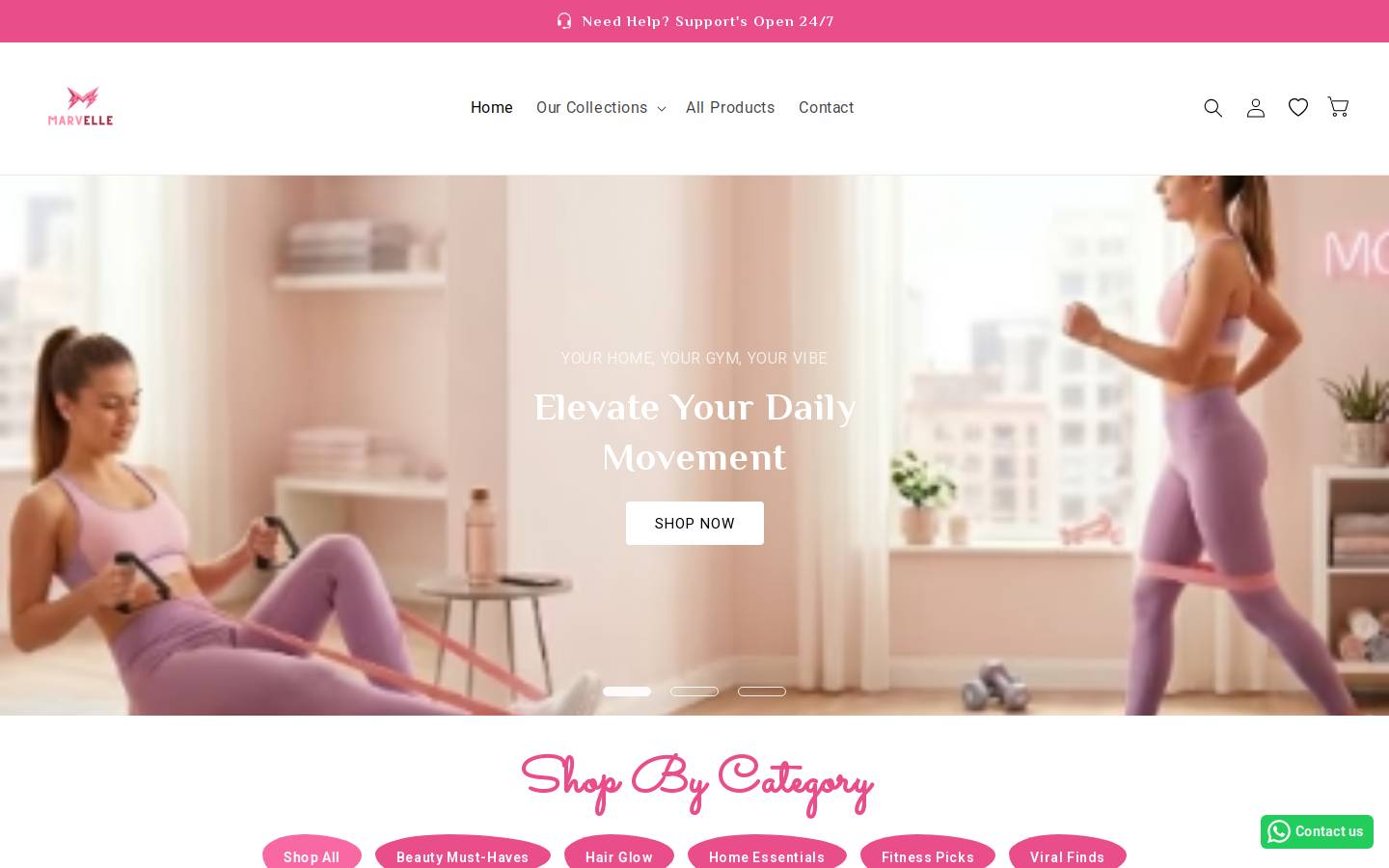 marvellelb.com homepage screenshot