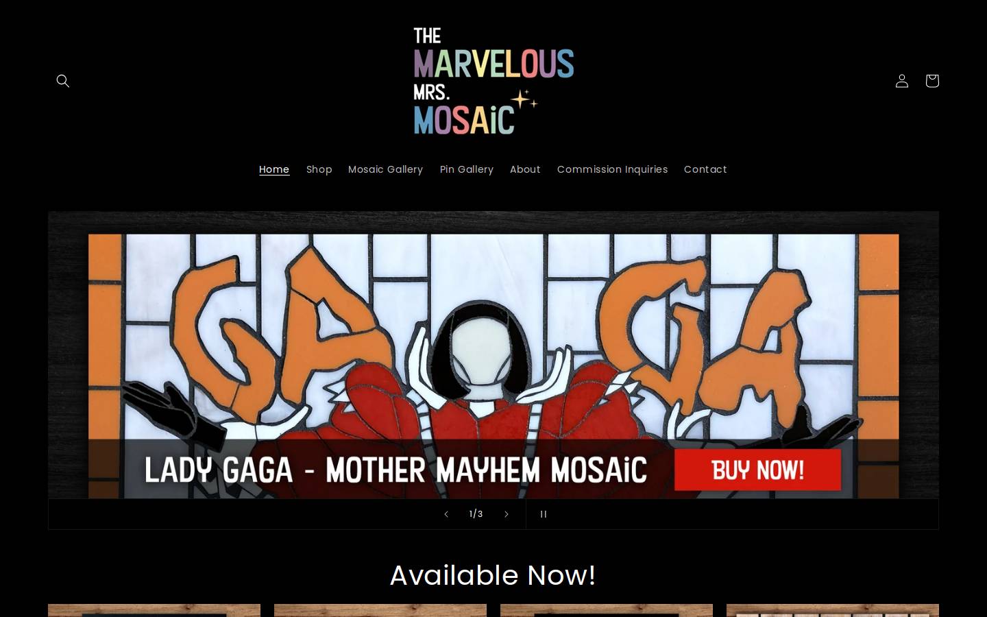 marvelousmrsmosaic.com homepage screenshot
