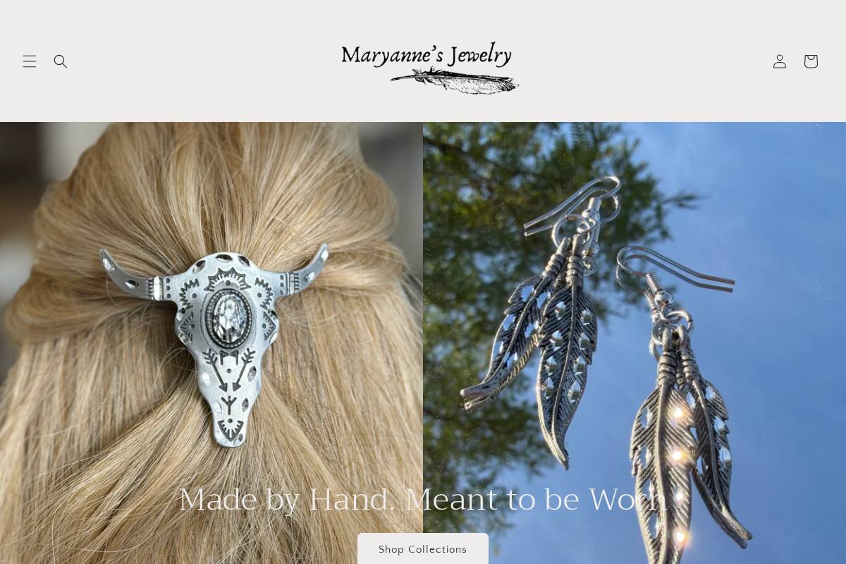 maryannesjewelry.com homepage screenshot