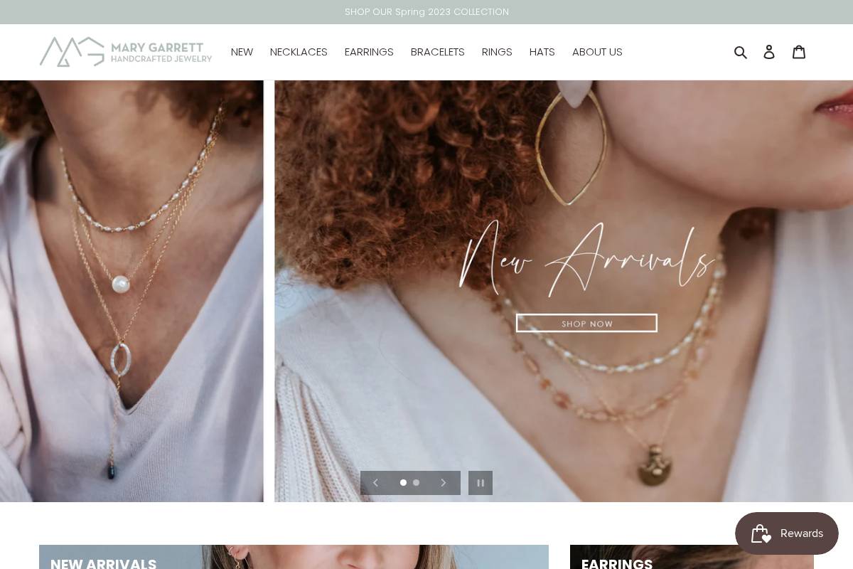 marygarrettjewelry.com homepage screenshot