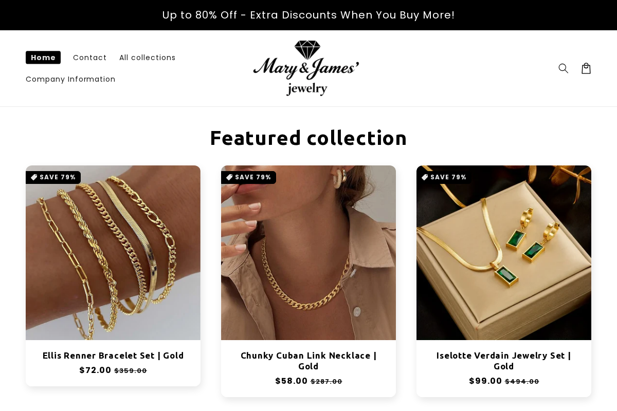 maryjames-jewelry.com homepage screenshot