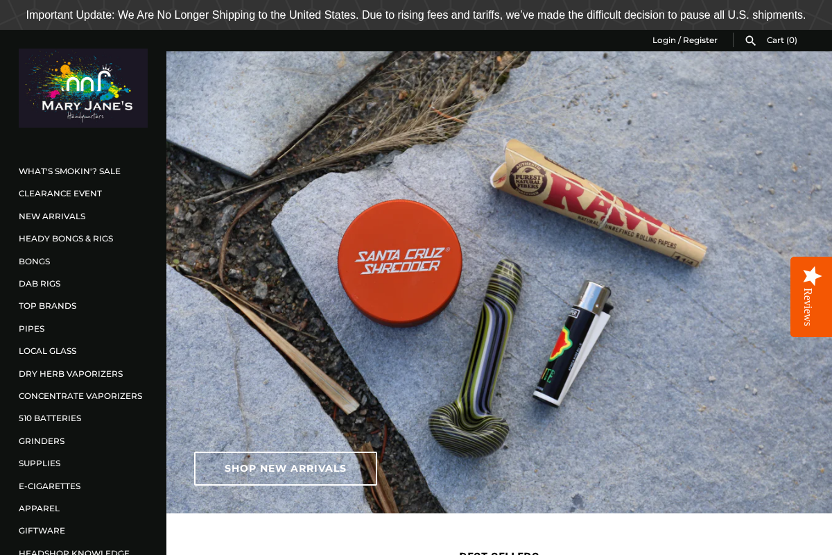 Mary Jane's Headquarters homepage screenshot