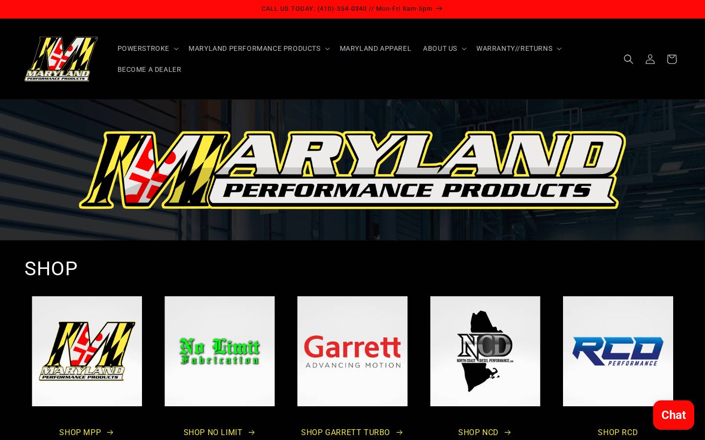 marylandperformanceproducts.com homepage screenshot
