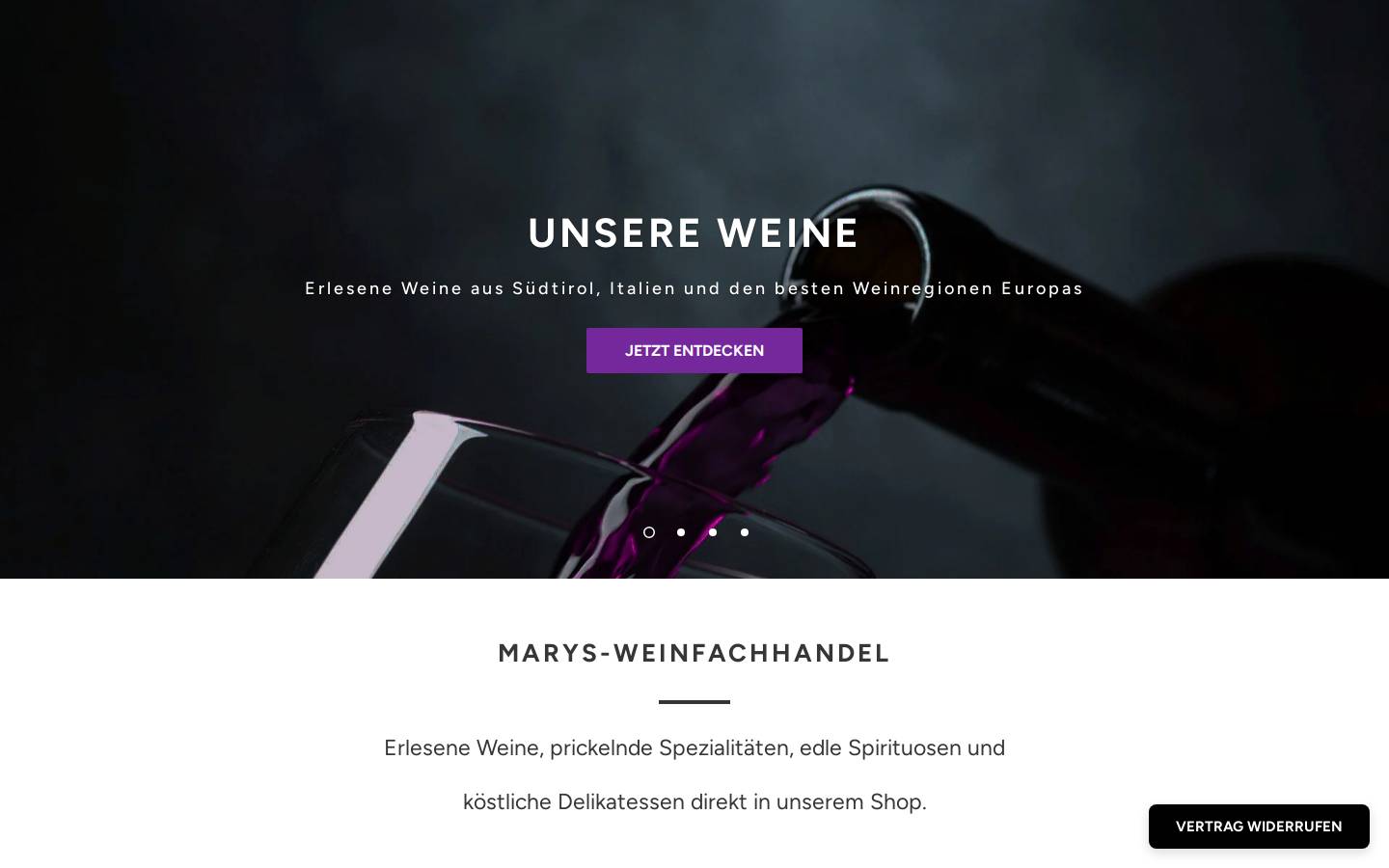 marys-weinfachhandel.com homepage screenshot