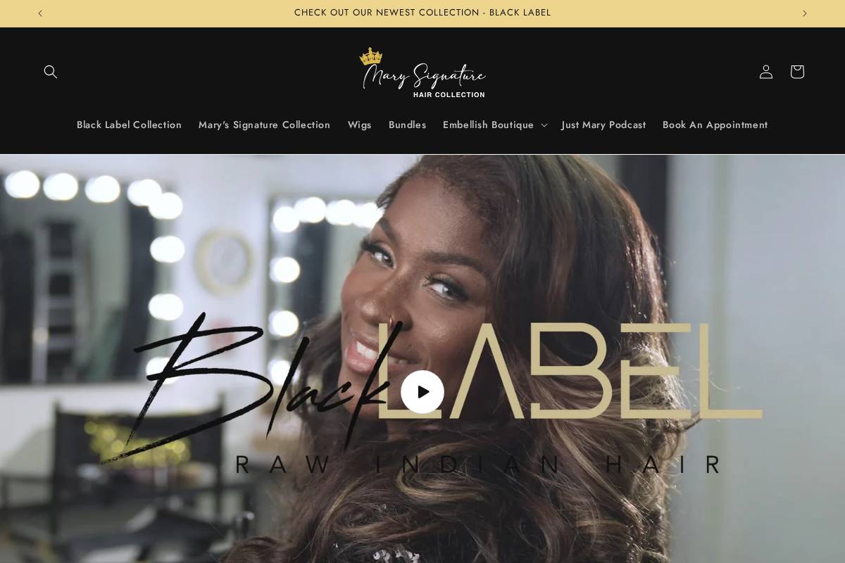 marysignaturehair.com homepage screenshot