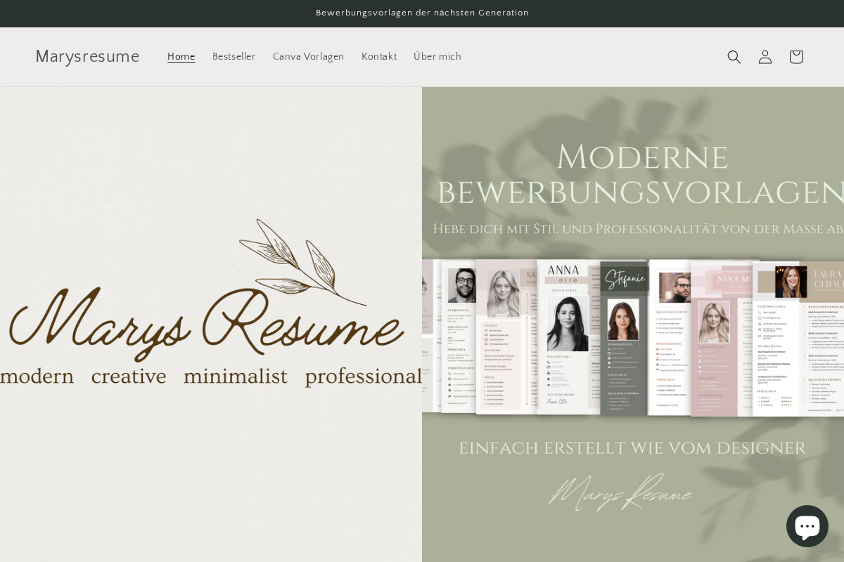 Marysresume homepage screenshot