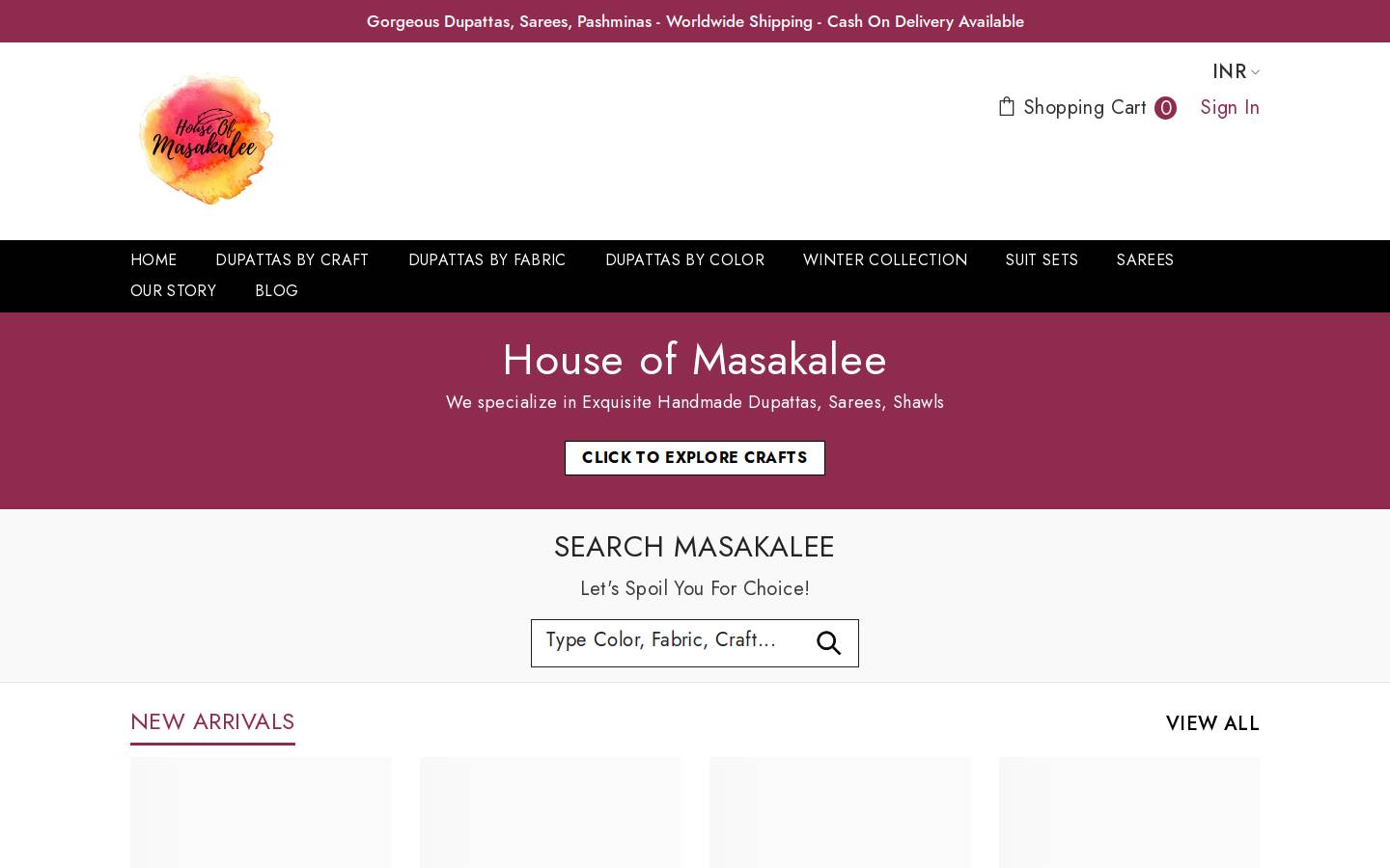 masakalee.com homepage screenshot