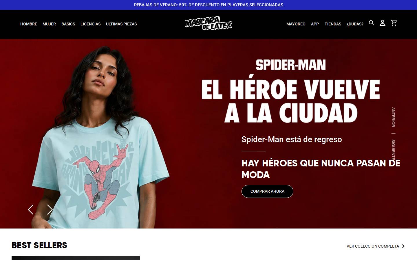 mascaradelatex.com homepage screenshot