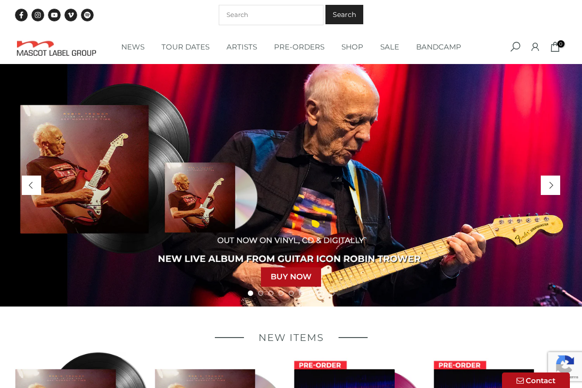 Mascot Label Group homepage screenshot