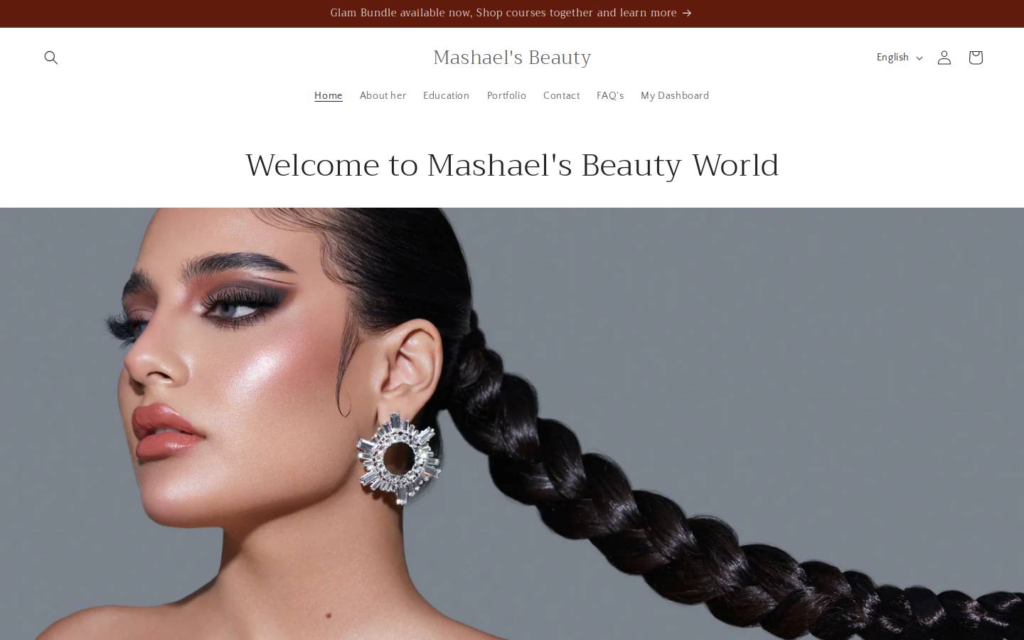 mashaelsbeauty.com homepage screenshot