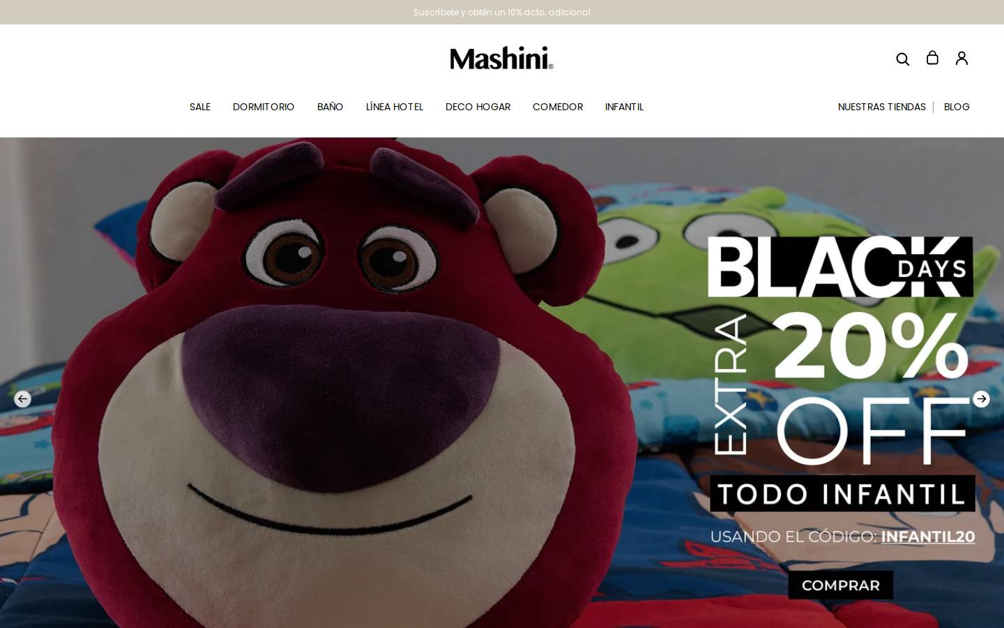 mashini.cl homepage screenshot