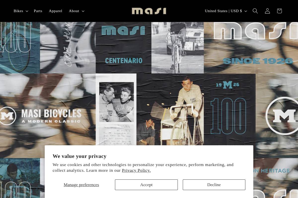 masibikes.com homepage screenshot