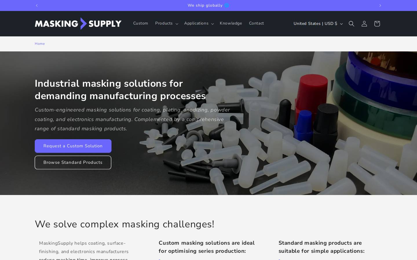 maskingsupply.com homepage screenshot