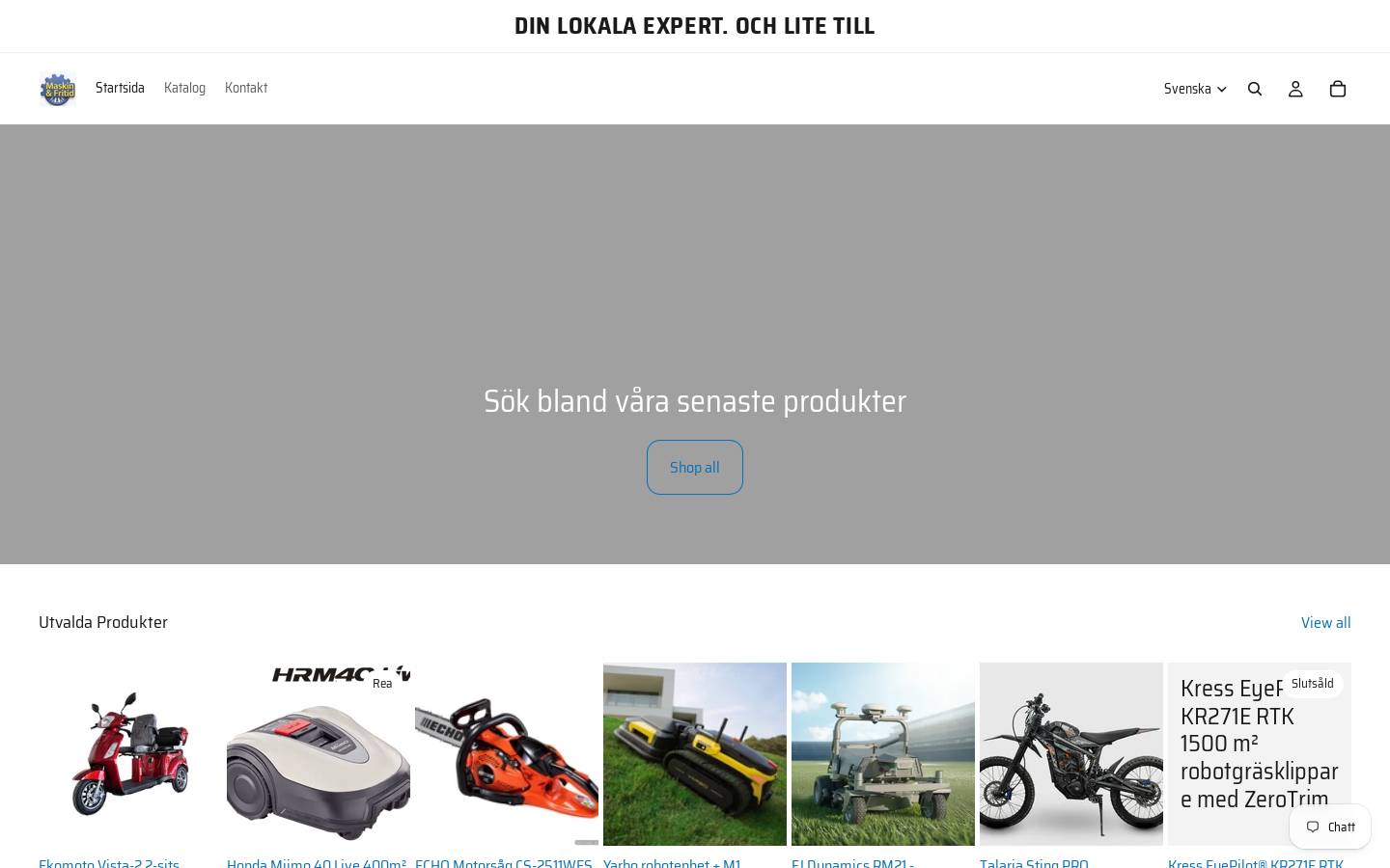 maskinochfritid.se homepage screenshot