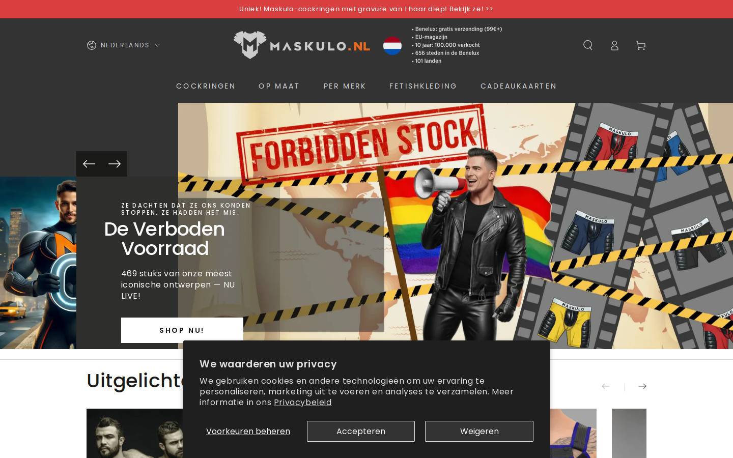 Maskulo EU / Global homepage screenshot