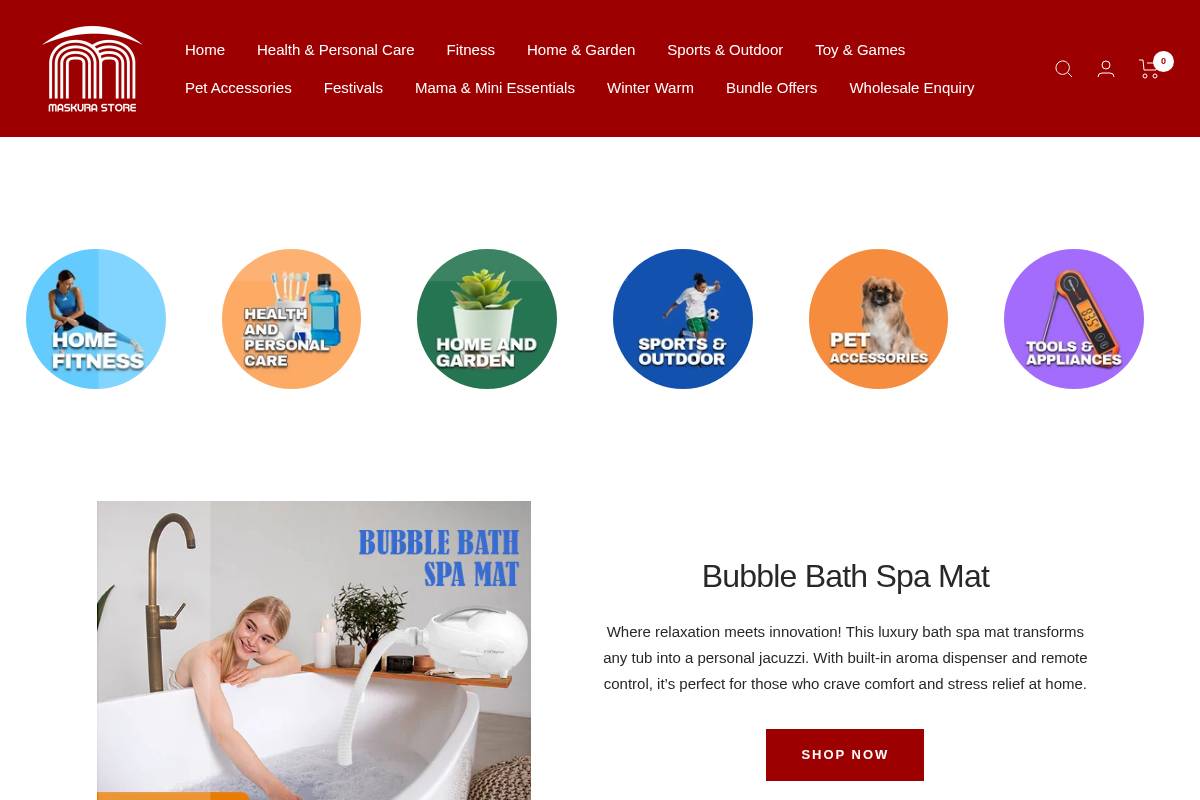 Maskura homepage screenshot