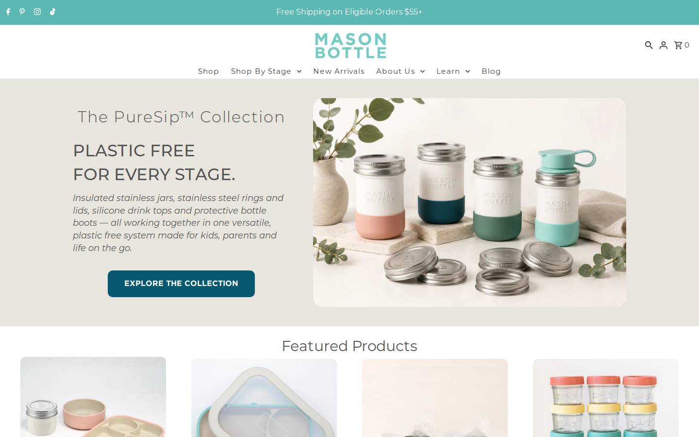 masonbottle.com homepage screenshot