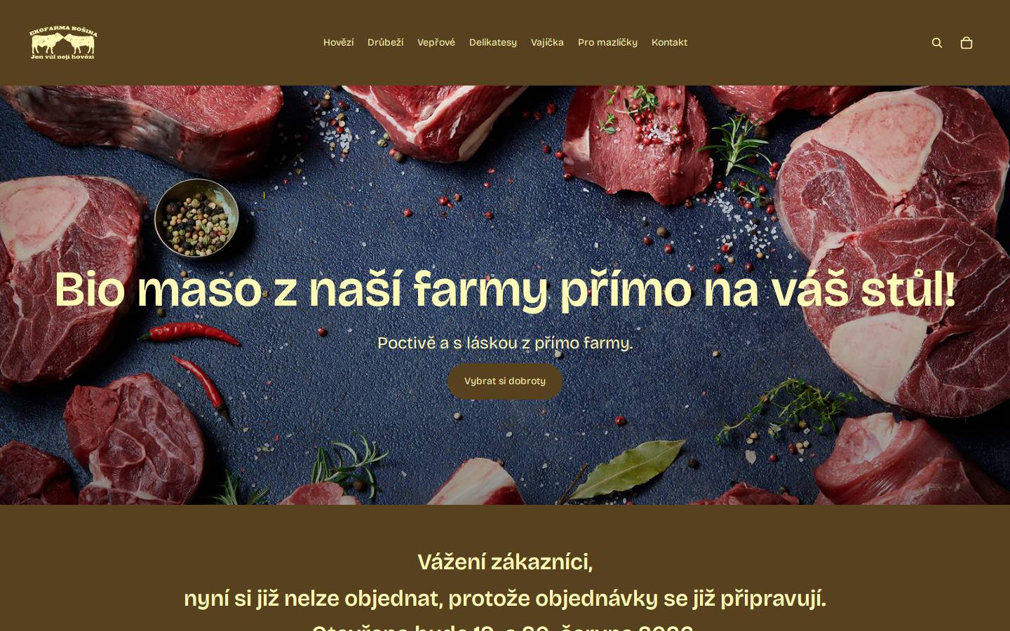 masozfarmy.cz homepage screenshot