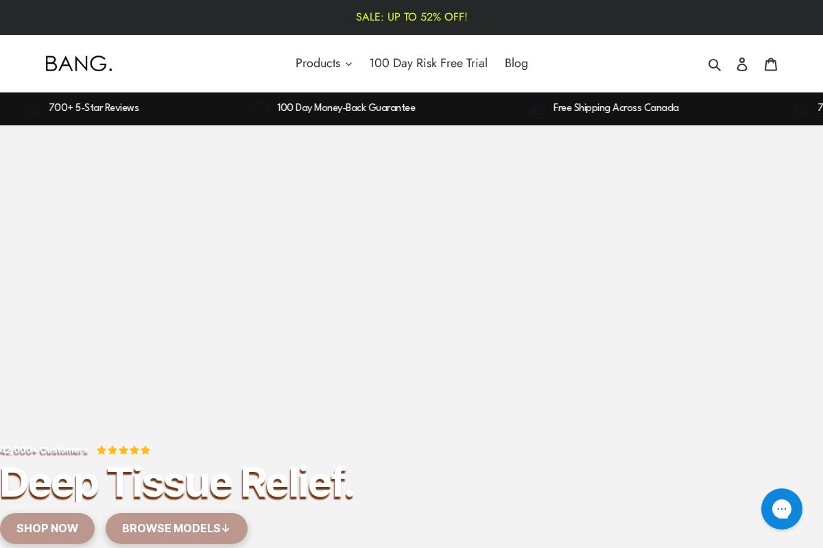 Massage Gun homepage screenshot