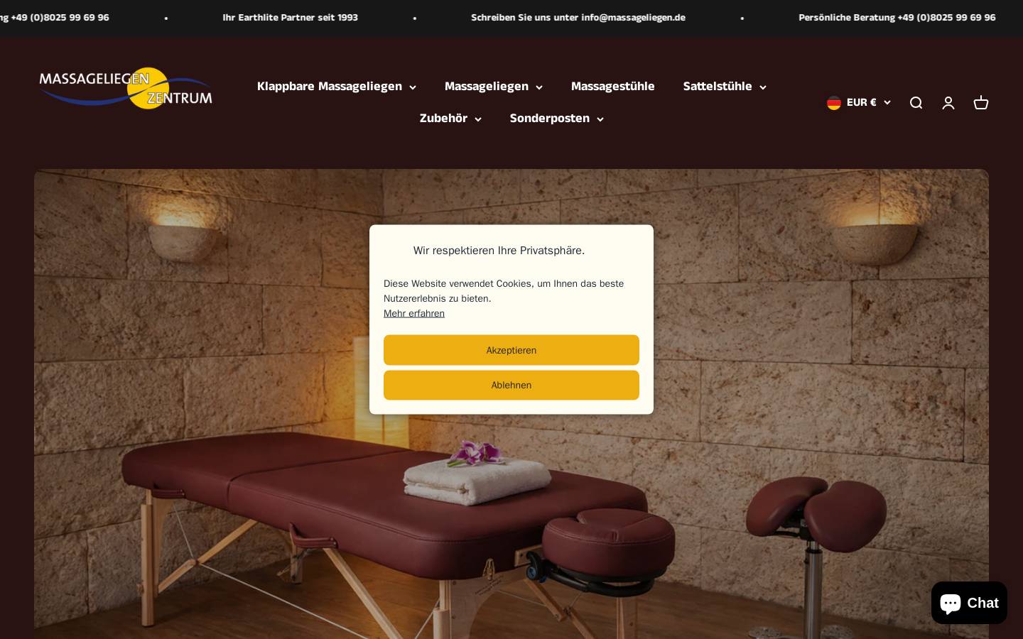 massageliegen.de homepage screenshot
