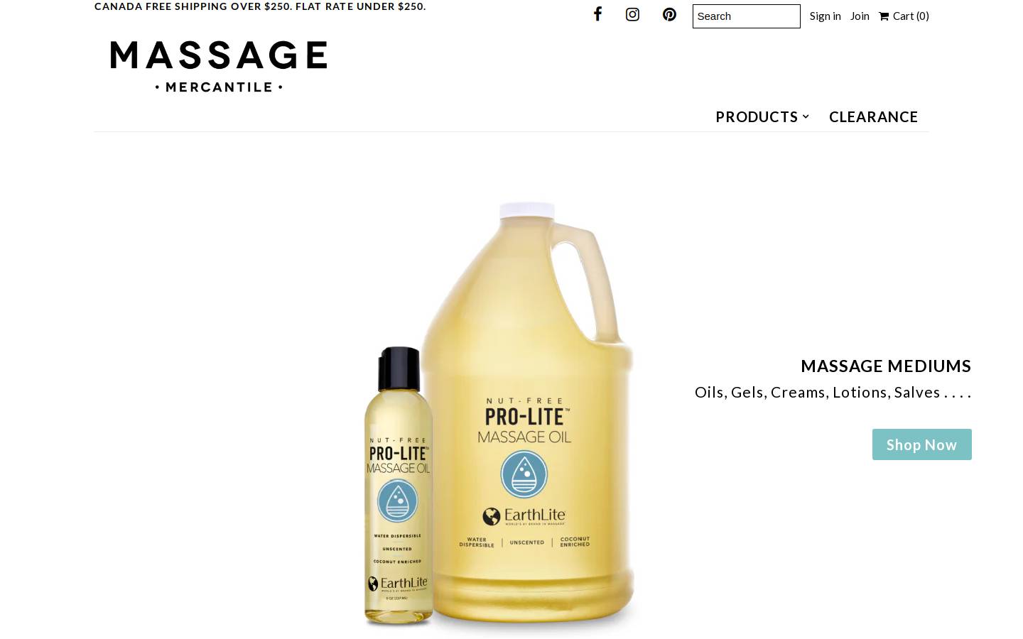 massagemercantile.ca homepage screenshot