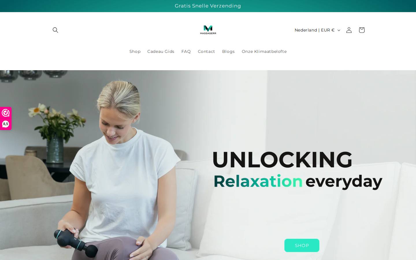 Massagerr homepage screenshot